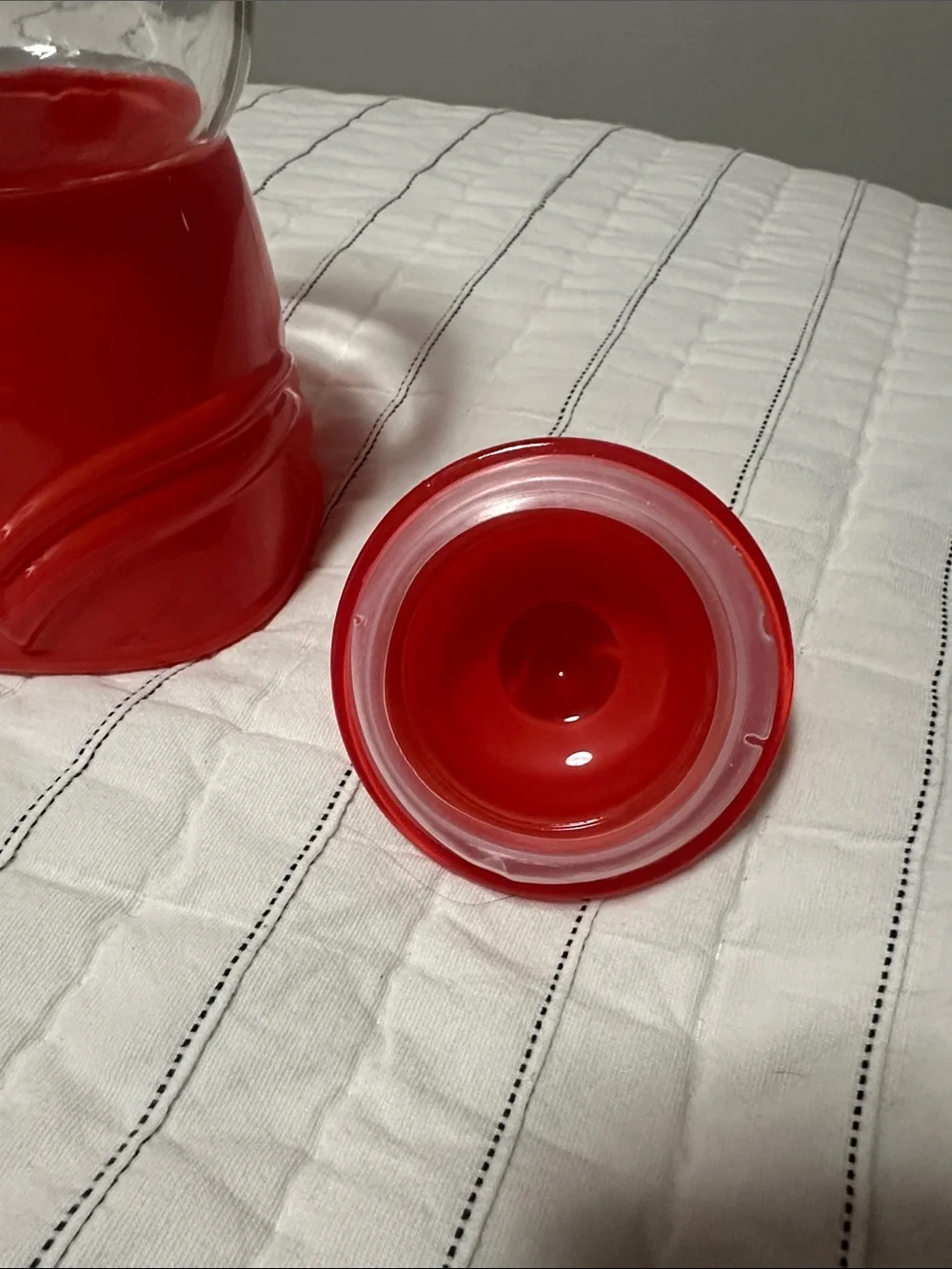 Red Candy Gumball Glass Dispenser